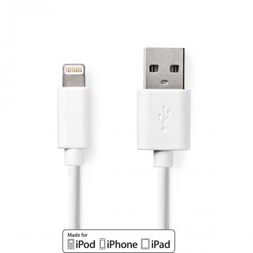 image Câble- iPhone  Lightning 1M - 2A - Blanc - Sans Emballage (VRAC) 