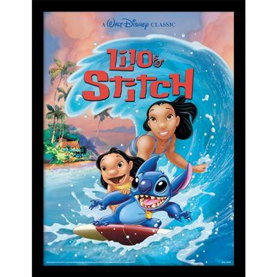 image Lilo&Stitch - Poster encadré – (wave surf) - 30cm x 40cm