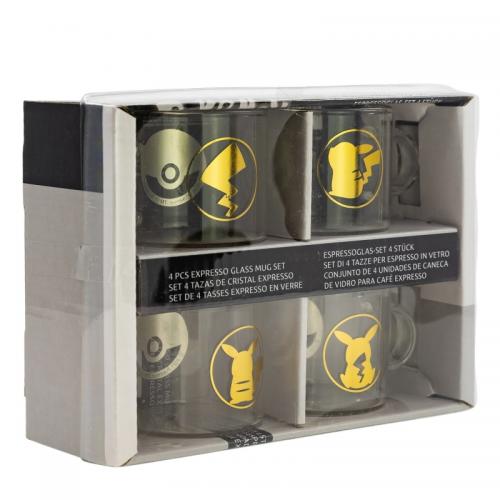 image Pokémon –Set 4 Tasses Expresso Verres 100ml - Pikachu