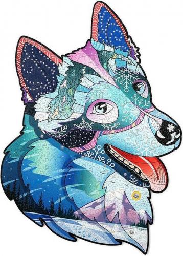 image Puzzle en bois – Brave Husky avec des Strass – (332 pcs)