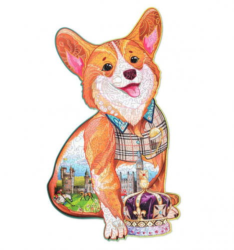 image Puzzle en bois – Corgi royal avec des strass – 210 pcs