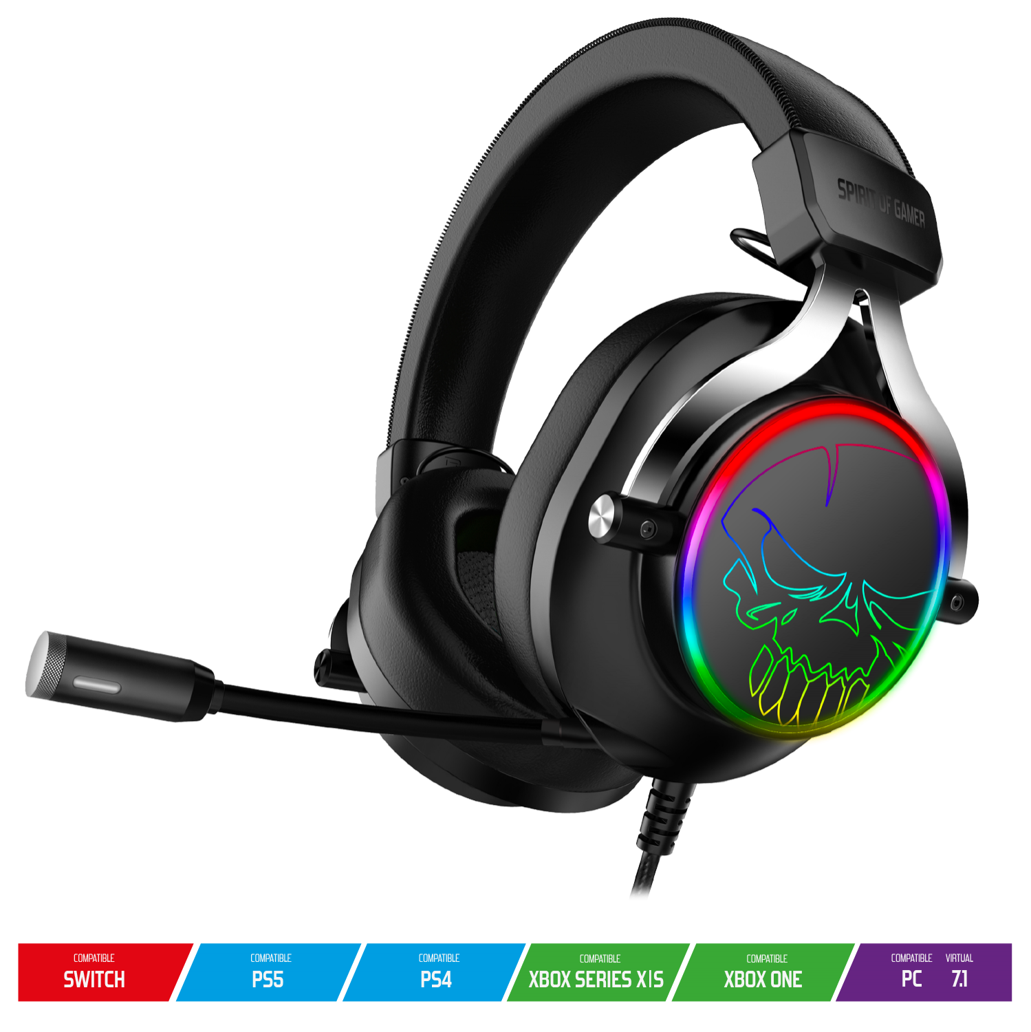 Casque XPERT H600 7.1 Virtuel Noir PS4 PS5 SWITCH PC XBOX SERIES X S XBOX ONE Ludistri grossiste Casques PC Filaires