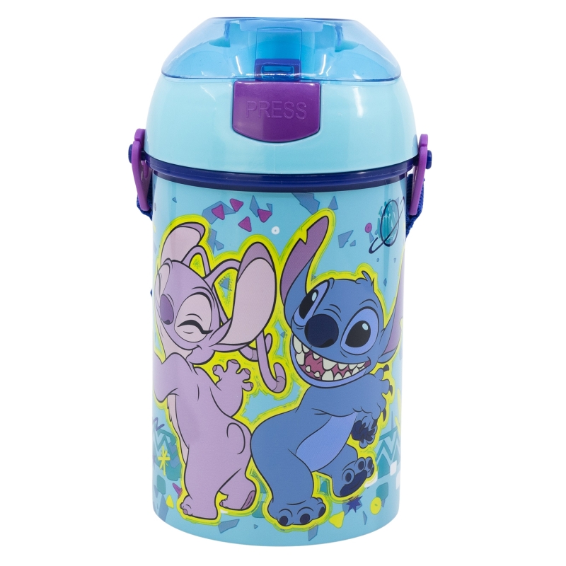 image principale pour Lilo&Stitch - Bouteille Pop up avec sangle 450ml - Stitch palms