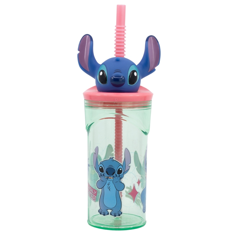 image principale pour Lilo&Stitch - Verre Plastique 3D avec Paille  - Stitch 360ml 