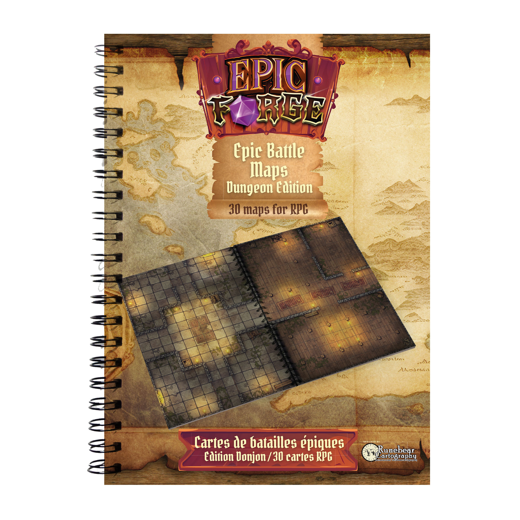 image principale pour Livre Plateau de Jeu : Donjons (305x420 mm) Taille XL - Couverture rigide