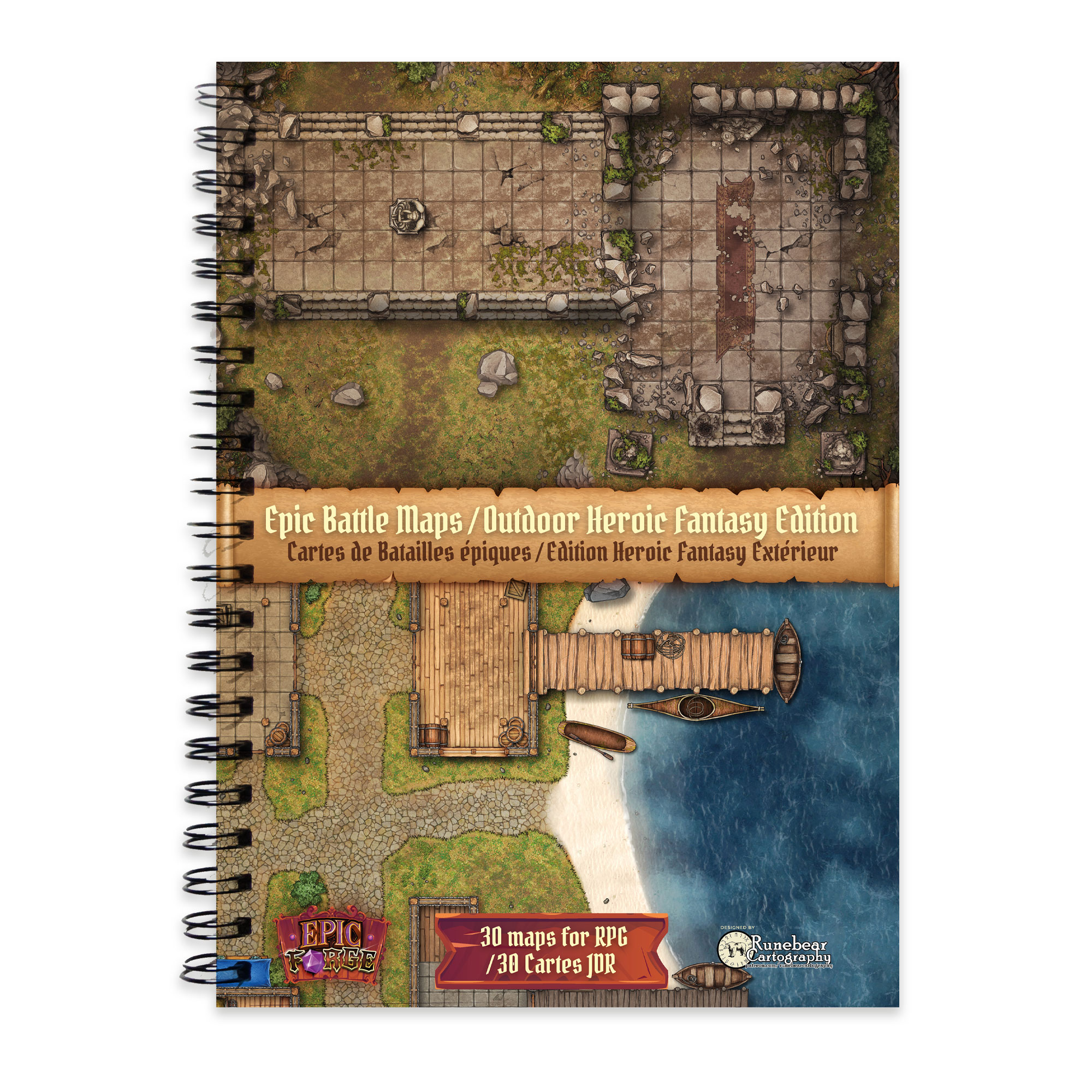image principale pour Livre Plateau de Jeu : Heroic Fantasy Edition (305x420 mm) Taille XL - Couverture Rigide