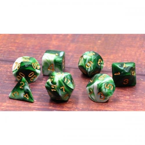 image principale pour Lot de 7 dés – Emerald White Jade