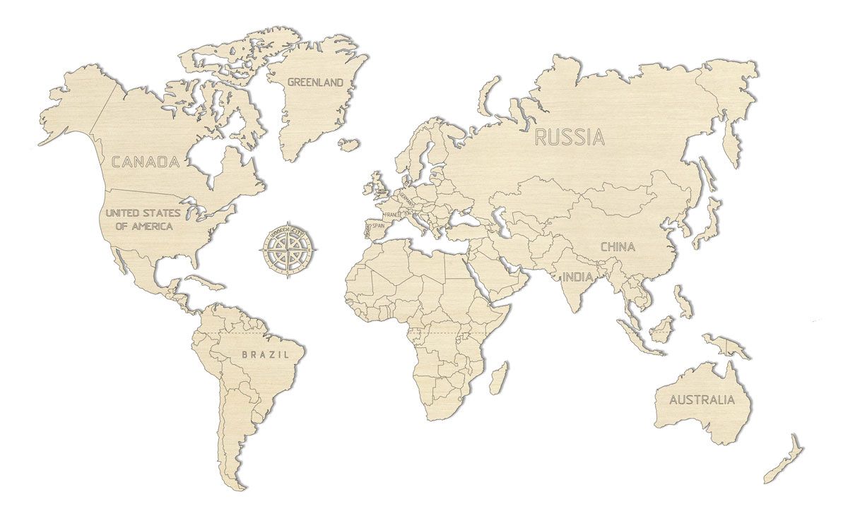 image principale pour Mecanisme 3D bois - Carte du Monde M (32 pcs)