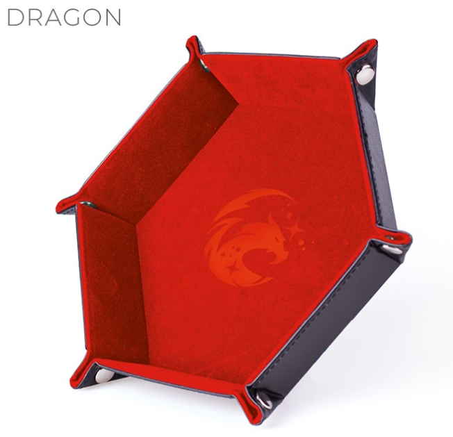 image principale pour Piste de Dés - Dragon Flamboyant - Cuir et Velours - Rouge