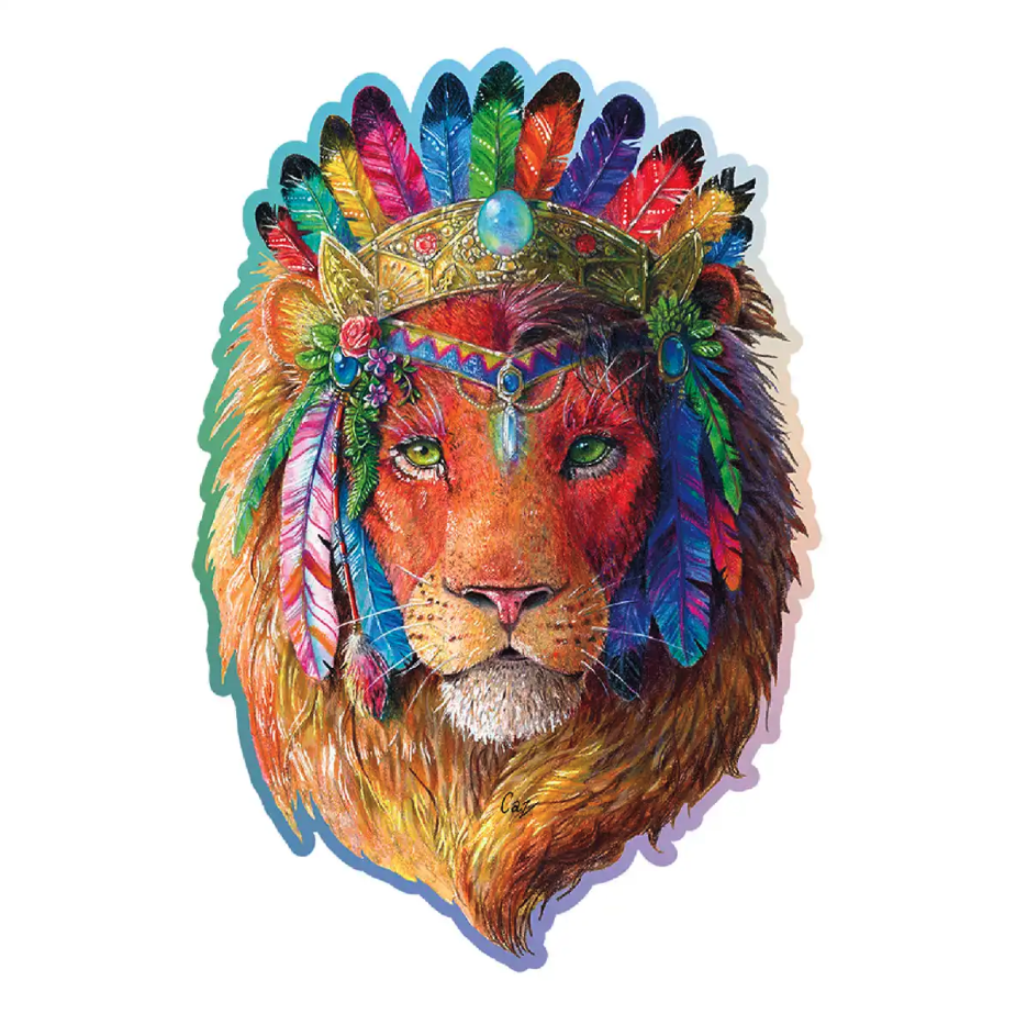 image principale pour Puzzle en bois – Lion mystique – 550 pcs (50 pcs uniques)