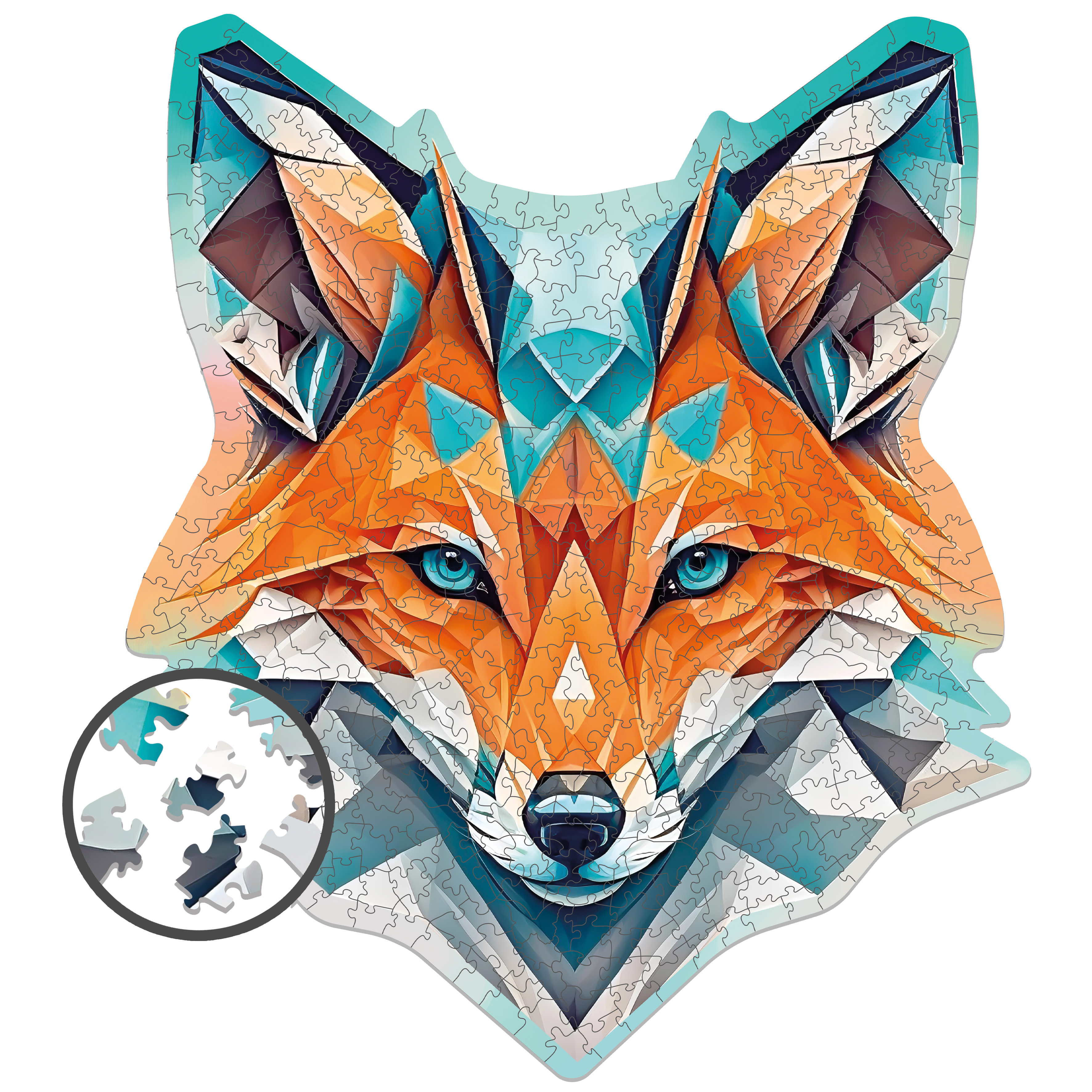 image principale pour Puzzle en bois – Renard – 500 pcs (25 pcs uniques)