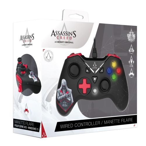 image principale pour Assassin's Creed - Manette Filaire USB pour PC avec Câble 3M - Noire et Rouge