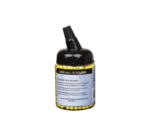 Billes, 0,12g - 1000 pcs en bouteille (jaune)