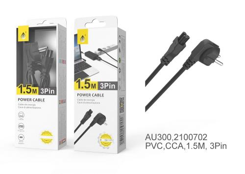 Câble Alimentation Standard Tripolaire 1,5M AU300 (type Mickey)pour Chargeur portabl