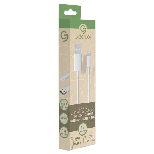 image principale pour Câble Charge et Data pour iPhone / 2A -1M - Blanc