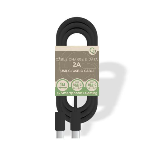 Câble Charge et Data Type-C / Type-C 5V / 2A - 1m - SANS EMBALLAGE - Noir