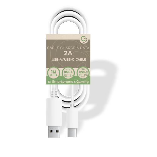 Câble Charge et Data USB/ Type-C - 5V / 2A - 1m - SANS EMBALLAGE - Blanc