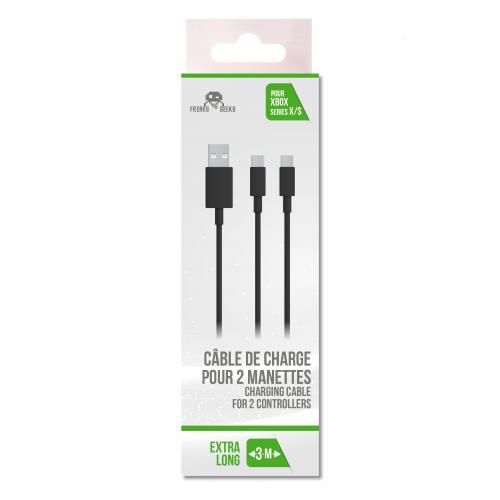 Câble de Recharge de 3M pour 2 Manettes Series X/PS5/Switch Type C (Embout Secteur N