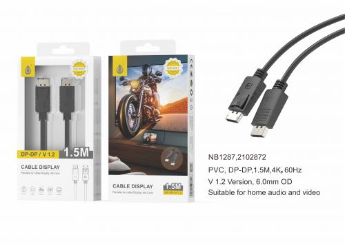 Câble DisplayPort-DP/DP -1.5M-4K-60Hz-Noir
