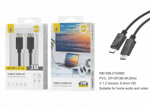 Câble DisplayPort-DP/DP -3m-4K-60Hz-Noir