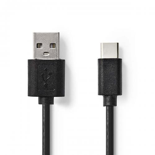 Câble Type C 1m - USB2- 480Mbps (SANS EMBALLAGE) - Noir