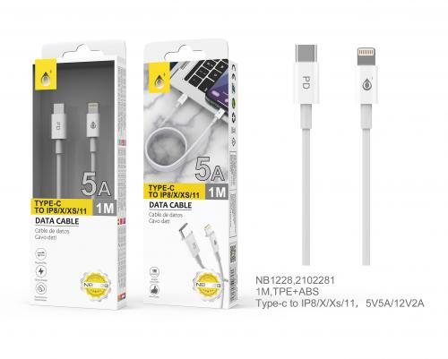 Câble type-C vers lightning 5A Power Delivery 30W NB1228 (conseillé pour iPhone 12)