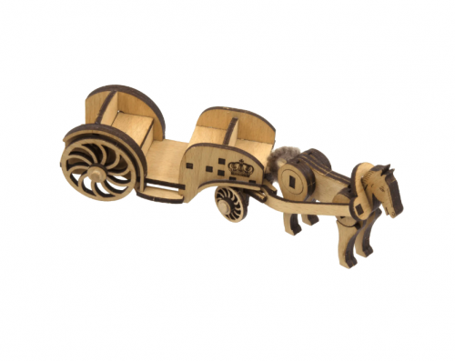 image principale pour Calèche à cheval en bois à assembler