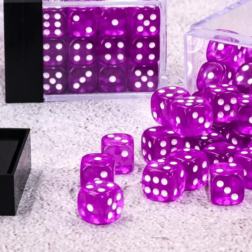 Dé 6 faces- Lot de 36 dés- 12mm- Violete