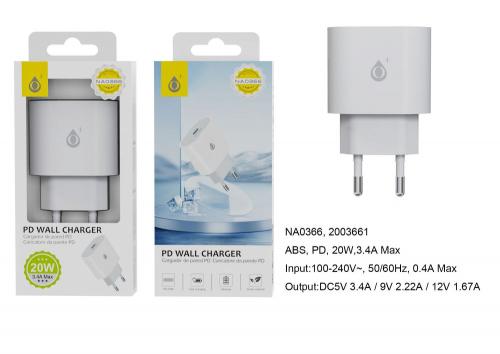 Embout Secteur Type C - 20W - 3.4A- NA0366- Blanc 