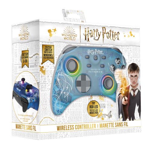 Harry Potter - Manette Switch RGB Sans Fil Câble 1M - Translucide - Patronus (emball