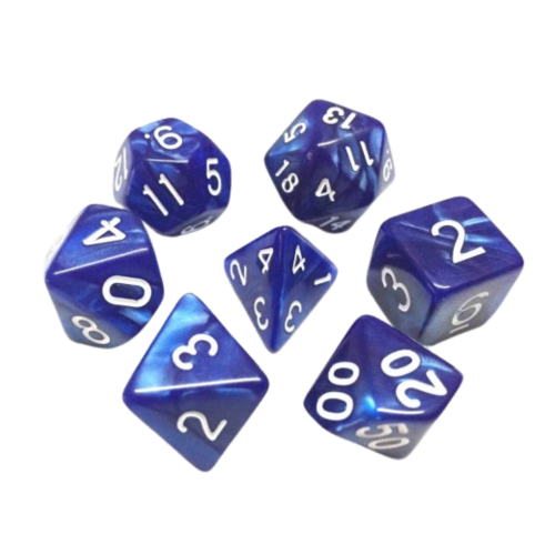 HDP-04 lot de 7 Dés – Bleu nacré
