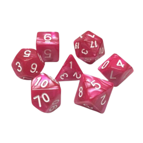 HDP-13 lot de 7 Dés – Rose Rouge nacré