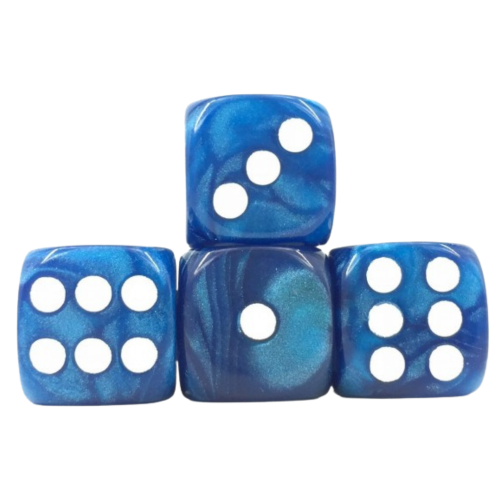 HDPP02 Dé 6 Faces à l'unité 16mm – Blue Pearl