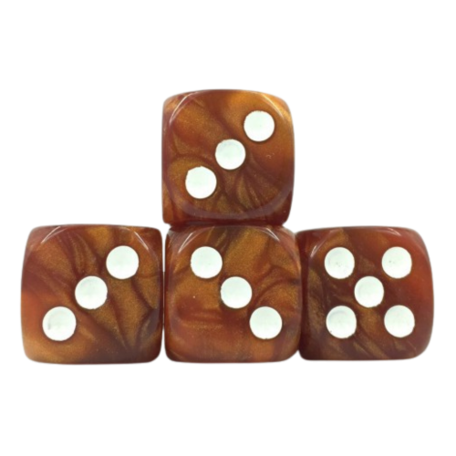 image principale pour HDPP03 Dé 6 Faces à l'unité 16mm – Brown Pearl