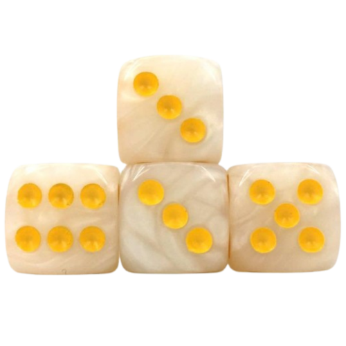 HDPP05 Dé 6 Faces à l'unité 16mm – White Pearl