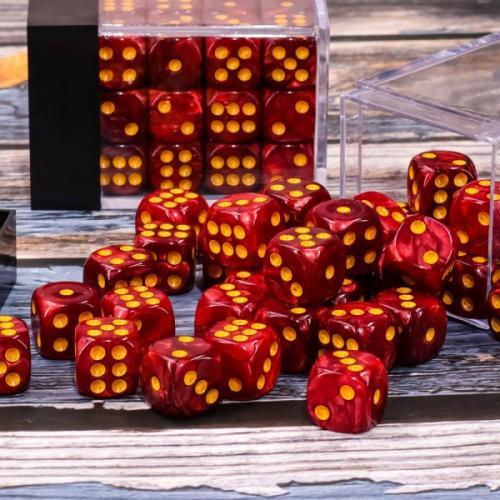 HDSP22 Dé 6 faces- Lot de 36 dés- 12mm- Rouge