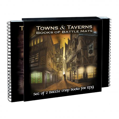 Livre plateau de jeu : Pack de 2 livres Towns & Taverns (60x60cm) LBM016