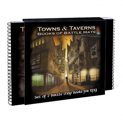 Livre plateau de jeu : Pack de 2 livres Towns & Taverns (60x60cm) LBM016