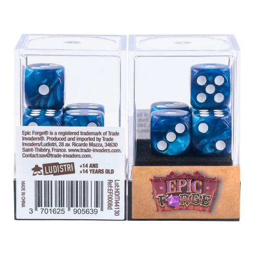 Lot de 5 Dés 6 faces – Blue Pearl