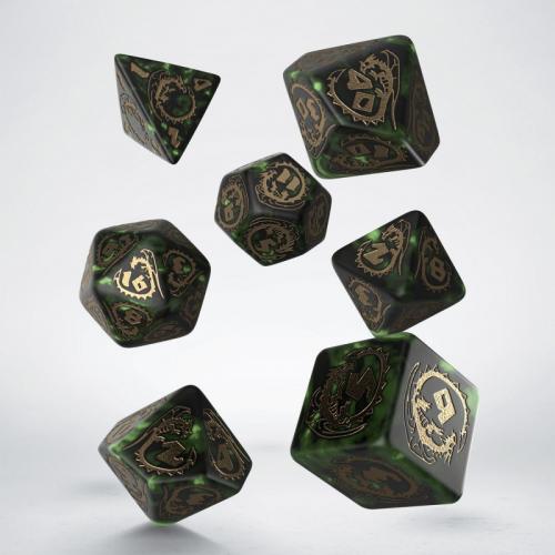 Lot de 7 dés Dragons - Nephrite