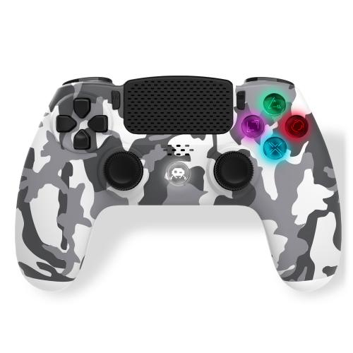 image principale pour Manette Sans Fil Camo Blanche pour PS4 Avec Prise Jack pour casque et boutons lumineux