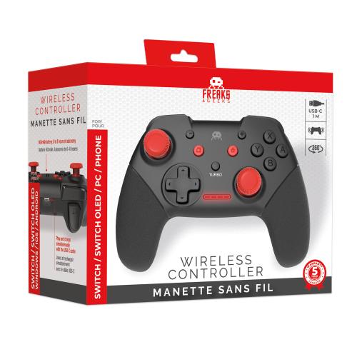image principale pour Manette Sans Fil Noire et rouge pour Switch avec Câble 1M 