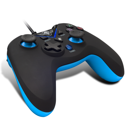 image principale pour Manette XGP Filaire- PS3- PC- LED - Noir et Bleu