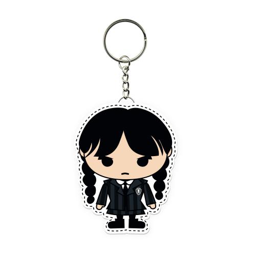 image principale pour Mercredi -Porte-clé Caoutchouc - chibi Mercredi