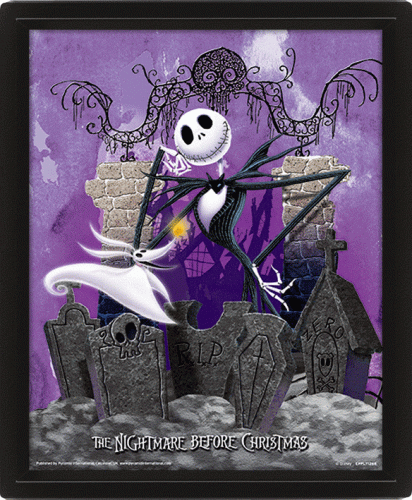 image principale pour Nightmare Before Christmas- Poster 3d lenticulaire- Graveyard