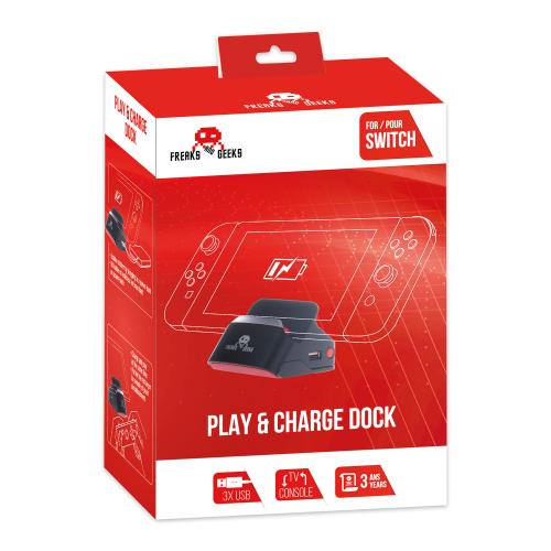 image principale pour Nintendo Switch -  Dock et Stand 2 en 1 - Support Recharge + Connexion TV - Noir