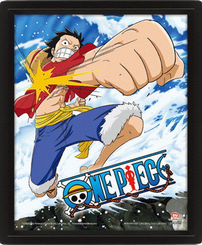 One Piece - Poster 3d lenticulaire- Gum Gum Pistol (23,5 x 28,5cm)