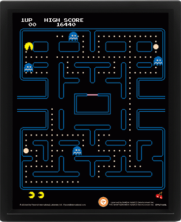 image principale pour PacMan - Poster 3d lenticulaire- labyrinthe (20x26cm)