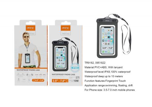 Pochette Imperméable pour Téléphone de 3,5 à 7 pouces Noire- TR9182