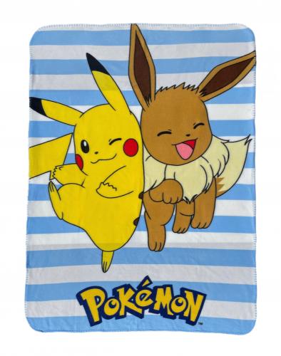 image Pokémon - Plaid Pikachu et Évoli Polar 100 x 140cm